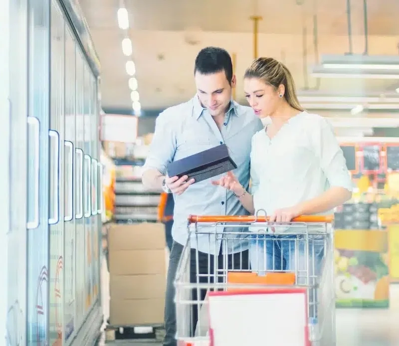 Einkauf Verpackung Schutz Information